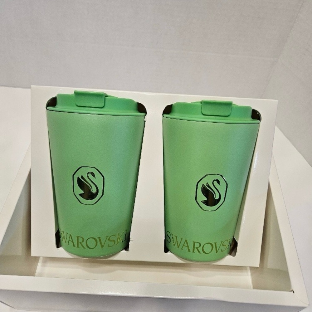 New! SWAROVSKI Green Tumblers set of 2 NIB